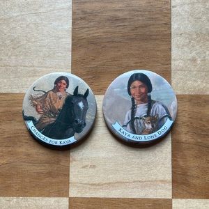 AG American Girl Kaya Pins (2) Book Buttons